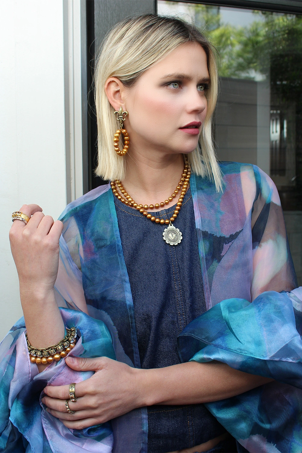 The Farah Earrings - Gold Pearl B | French Kande