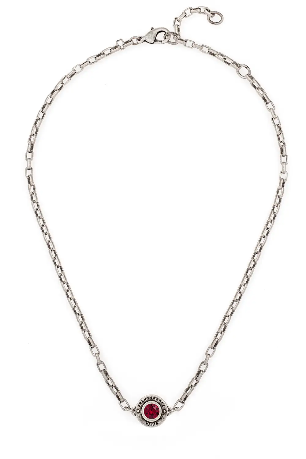 [韓国の人気ジュエリー] 925 silver. Carnelian necklace (6mm) 925 Sterling Silver Swarovski Pink-Crystal Box Chain