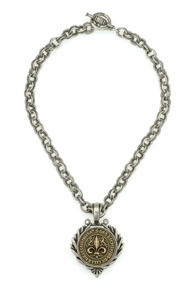 French Kande Elysande Necklace Pearl Saumur Gold Pendant