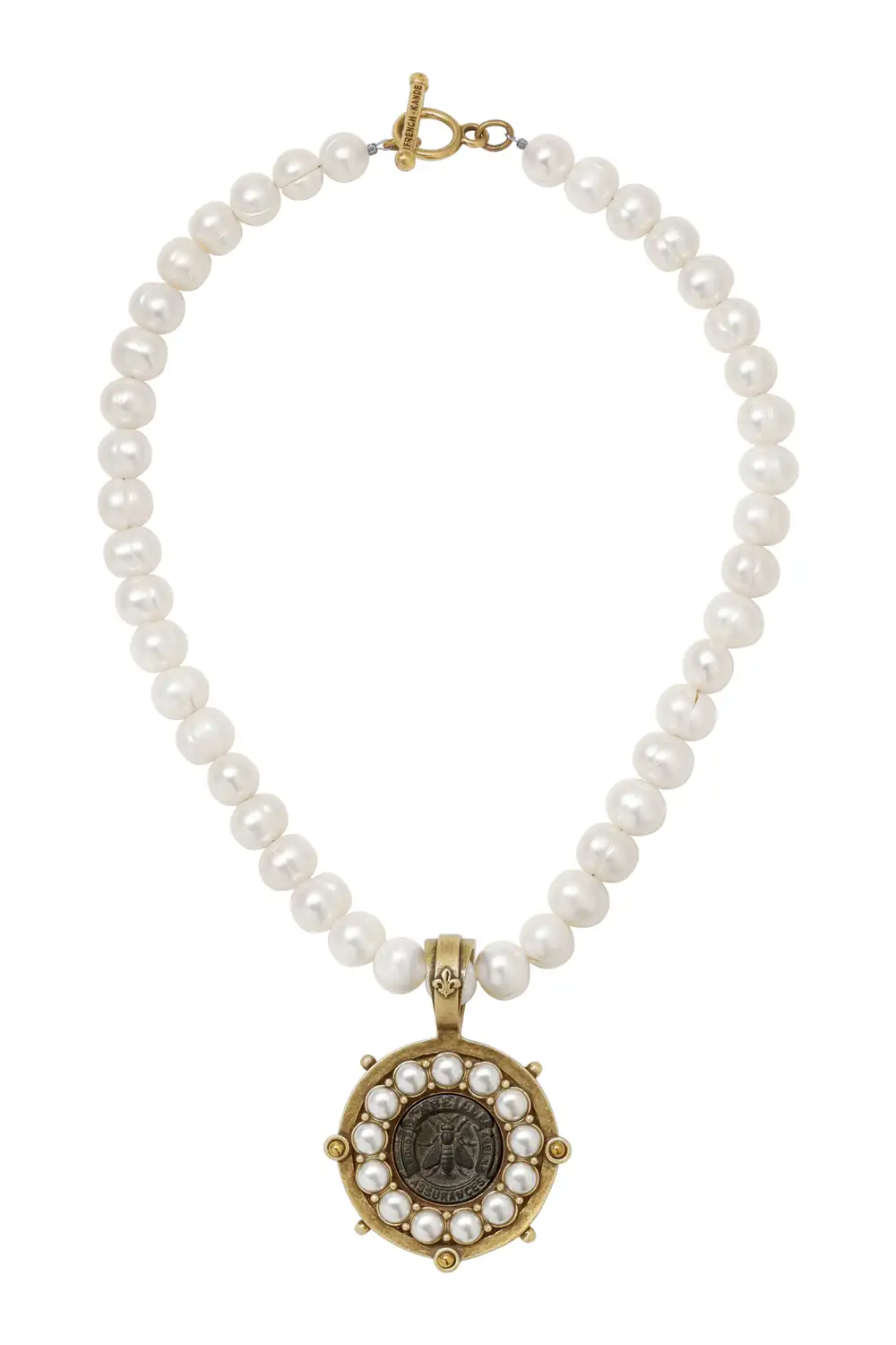 Colette Necklace – Brass Pearl