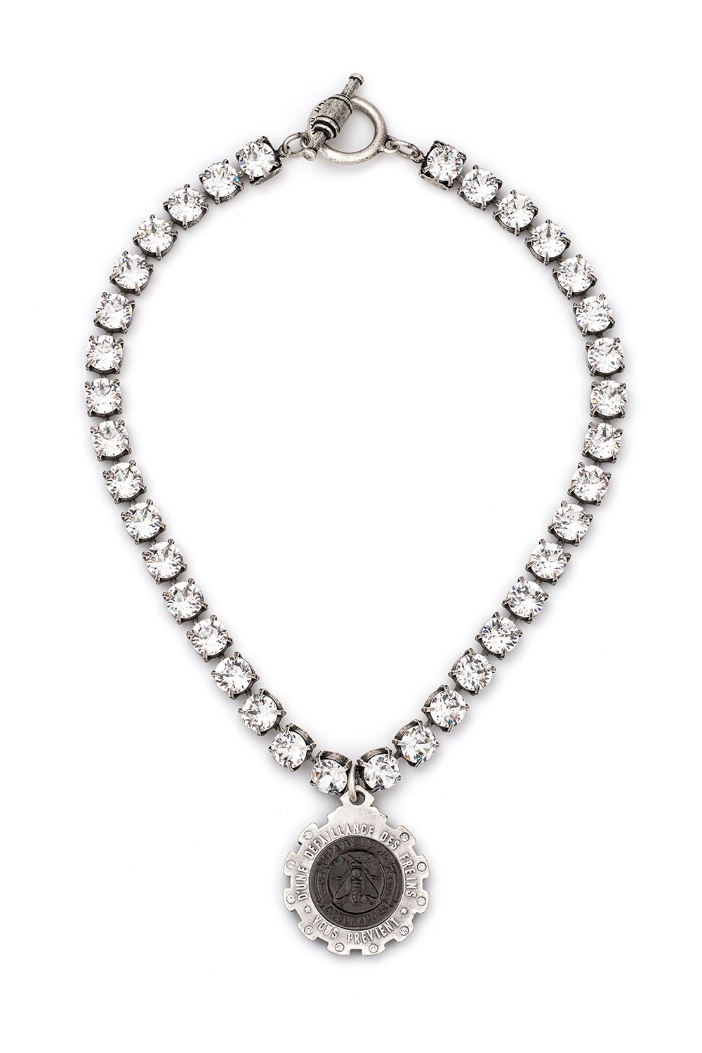 AUSTRIAN CRYSTAL WITH GRAPHITE MINI ABEILLE MEDALLION